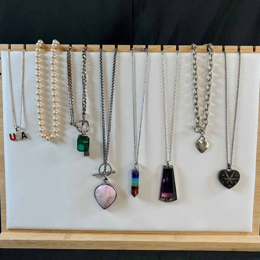 lot of 8 beautiful tinkerbell charm pendant with chain necklace assorted jewelry
